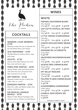 Drinks Menu