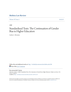 The Continuation of Gender Bias in Higher Education