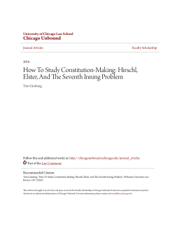 How To Study Constitution-Making: Hirschl, Elster, And The Seventh