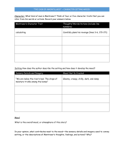 “The cask of amontillado” – character-setting-mood