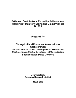 Estimated Contributions Earned by Railways from Handling of