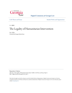 The Legality of Humanitarian Intervention