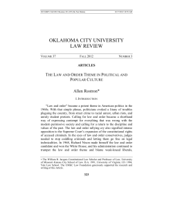 Allen Rostron, The Law and Order Theme in Political and Popular
