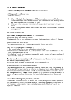 Question 2 - Practice Romeo and Juliet essay writing help