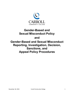Gender-Based and Sexual Misconduct Policy and Gender