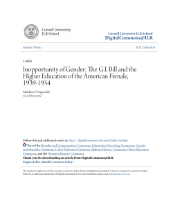 Inopportunity of Gender: The G.I. Bill and the Higher Education of the