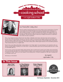Dear Friends Of The Cooking School