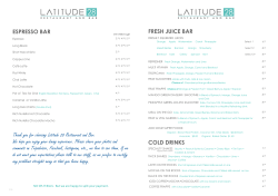 FRESH JUICE BAR COLD DRINKS ESPRESSO BAR