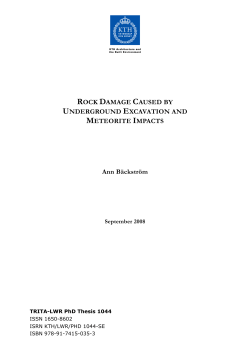 ROCK DAMAGE CAUSED BY UNDERGROUND