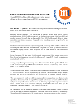 M1 wins Financial Times Global Telecoms Award