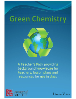 Green Chemistry Teacher`s Pack - Bristol ChemLabS