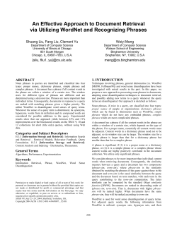 An Effective Approach to Document Retrieval via Utilizing WordNet