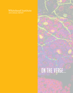 Annual Report 2010 PDF - Whitehead Institute for Biomedical