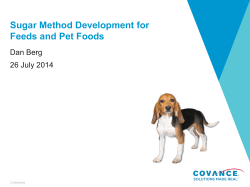 Sugar Method Development for Feeds and Pet Foods
