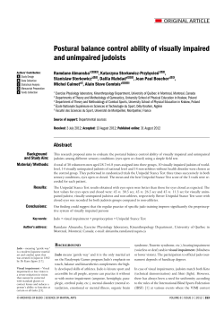 Postural balance control ability of visually impaired