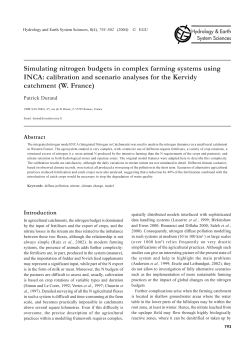 Simulating nitrogen budgets in complex farming systems using INCA