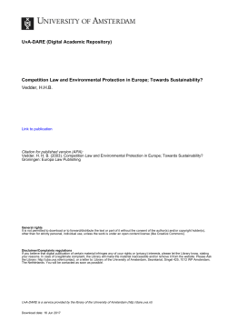 Competition Law and Environmental Protection in Europe - UvA-DARE