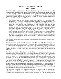 HUNAS IN AVESTA AND PAHLAVI BY J. J. MODI The writer of the