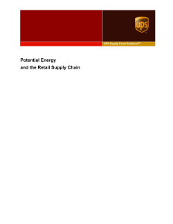 Potential Energy and the Retail Supply Chain