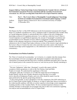 SON Submission Part 1 - The Crown`s Duty to
