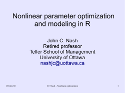 Nonlinear parameter optimization and modeling in R