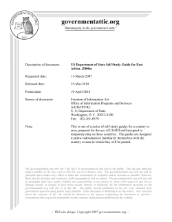 US Department of State Self Study Guide for East