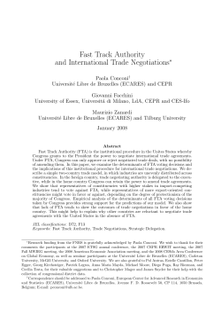 Fast Track Authority and International Trade Negotiations