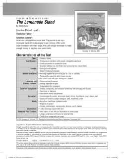 The Lemonade Stand - Houghton Mifflin Harcourt