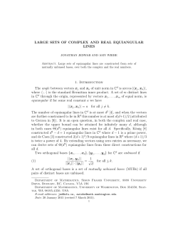 LARGE SETS OF COMPLEX AND REAL EQUIANGULAR