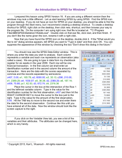 An Introduction to SAS for Windows