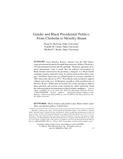 Gender and Black Presidential Politics