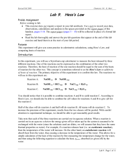 Hess`s Law Lab