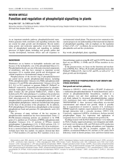 Function and regulation of phospholipid signalling in plants