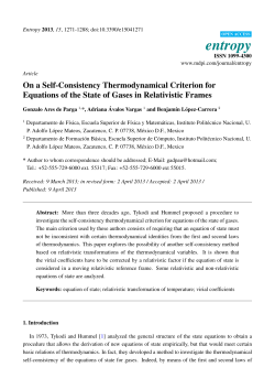 On a Self-Consistency Thermodynamical Criterion for Equations of