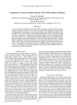 Composition of volcanic allanite from the Toba Tuffs, Sumatrao