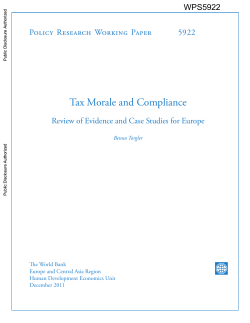 Tax Morale and Compliance