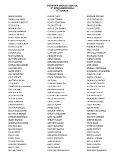 FRONTIER MIDDLE SCHOOL 3rd QTR HONOR ROLL 6TH GRADE