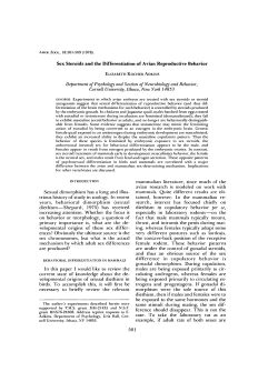 Sex Steroids and the Differentiation of Avian Reproductive Behavior