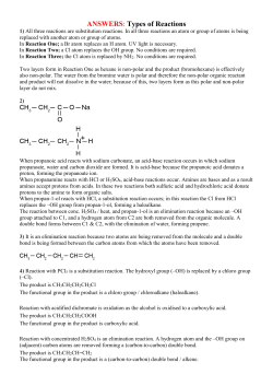 ANSWERS: Types of Reactions - Chemical Minds