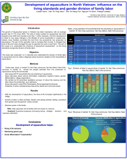 Development of aquaculture in North Vietnam: influence on the