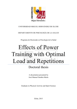 Effects of Power Training with Optimal Load and Repetitions