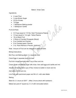 Baba`s Xmas Cake Ingredients: &bull; 4 cups Flour &bull; 3 cups Brown Sugar