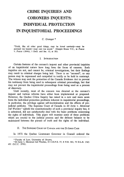 Crime Inquiries and Coroners Inquests