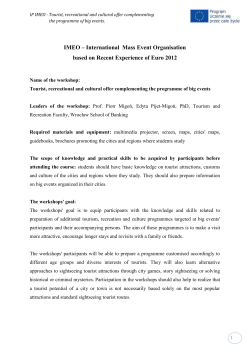 Tourist, recreational and cultural offer complementing the