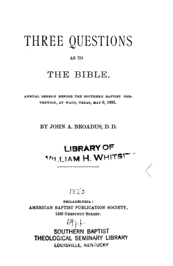 three questions - Boyce Digital Library Home