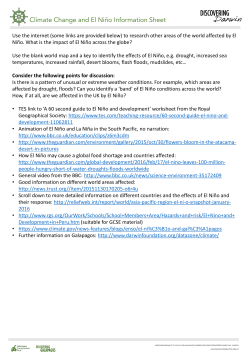 Climate Change and El Ni&ntilde;o Information Sheet