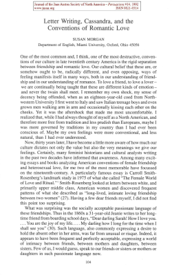 Letter Writing, Cassandra, and the Conventions of Romantic Love