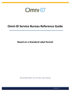 Service Bureau Reference Guide - Omni-ID