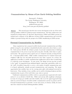 Communications by Means of Low Earth Orbiting Satellites Personal