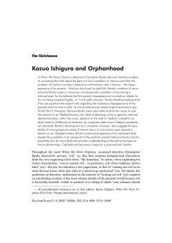 Kazuo Ishiguro and Orphanhood